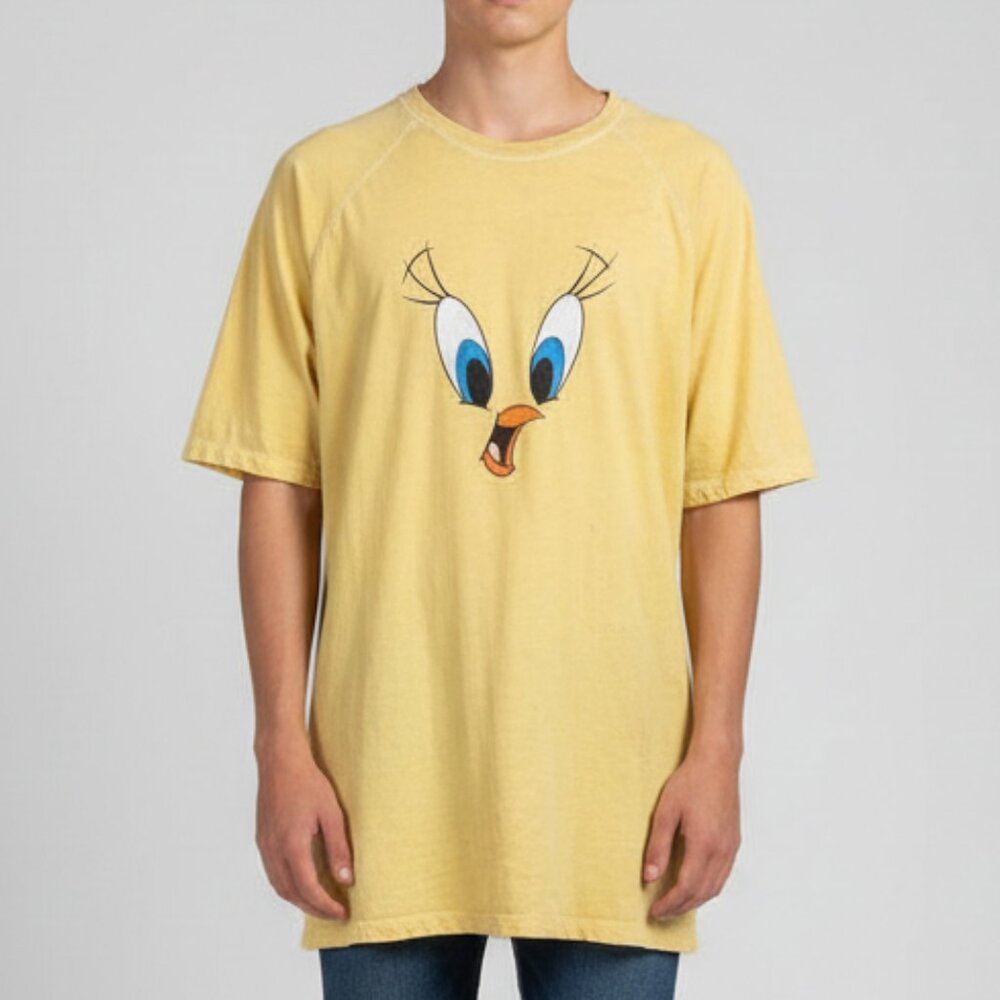 Vintage Looney Tunes Tweety Bird Graphic‎ T-Shirt Yellow Unisex Adults One Size